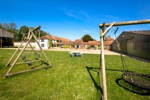 Cottages at Field House from the playground