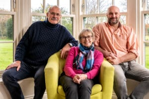 John, James and Angela Foster in The Garden Cottage