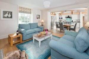 The Garden Cottage showing living area leading to dining kitchen