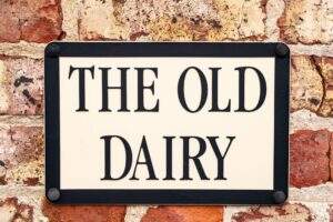 Old dairy sign
