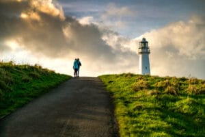 Flamborough lighthouse Yorkshire coast